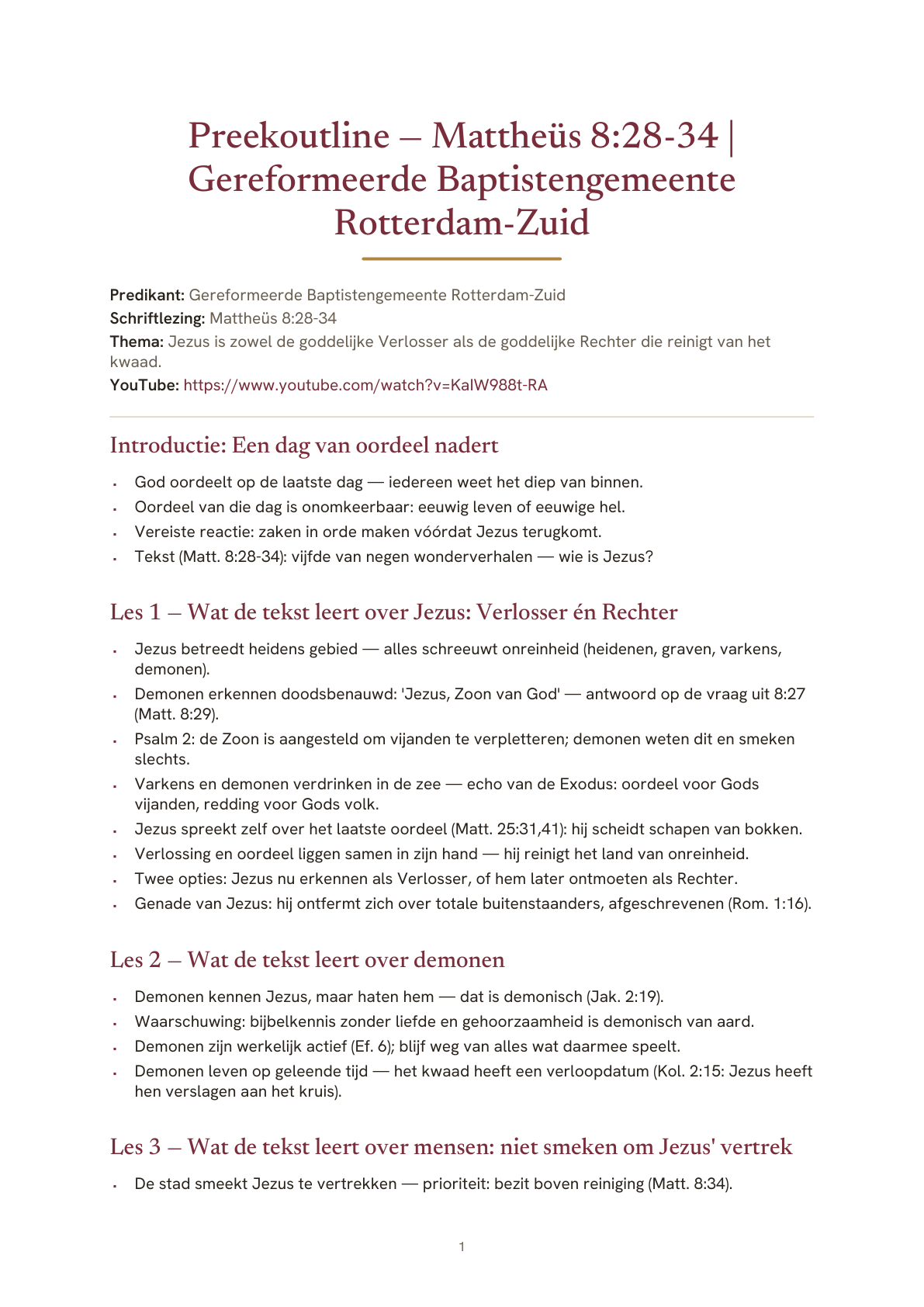 Voorbeeldpagina van de Basis-outline
